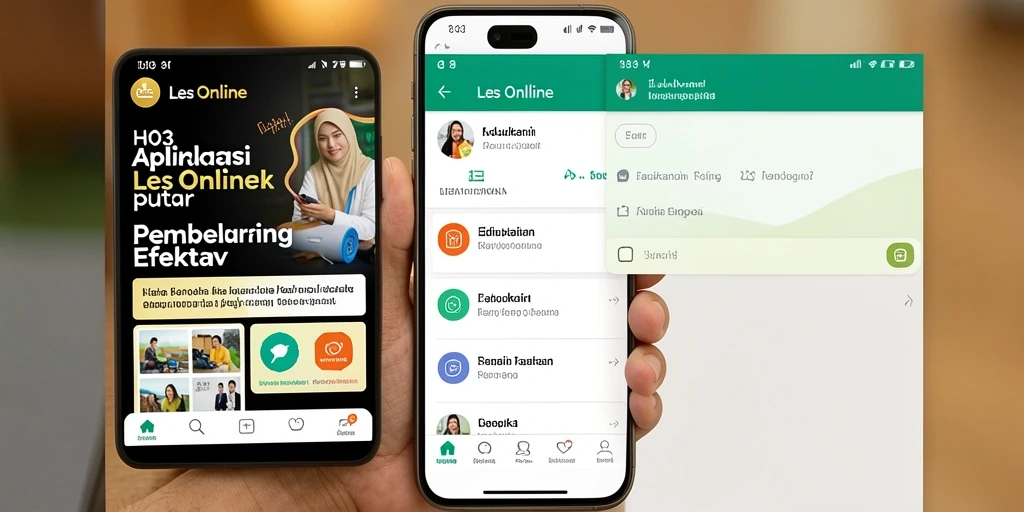 Antarmuka aplikasi H03 yang sederhana dan fungsional untuk Les Online.